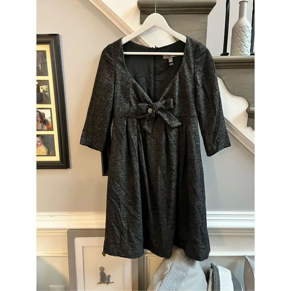 Penelope & Monica Cruz for Mango Ltd. Ed. Charcoal Bow Front Dress sz S EUC